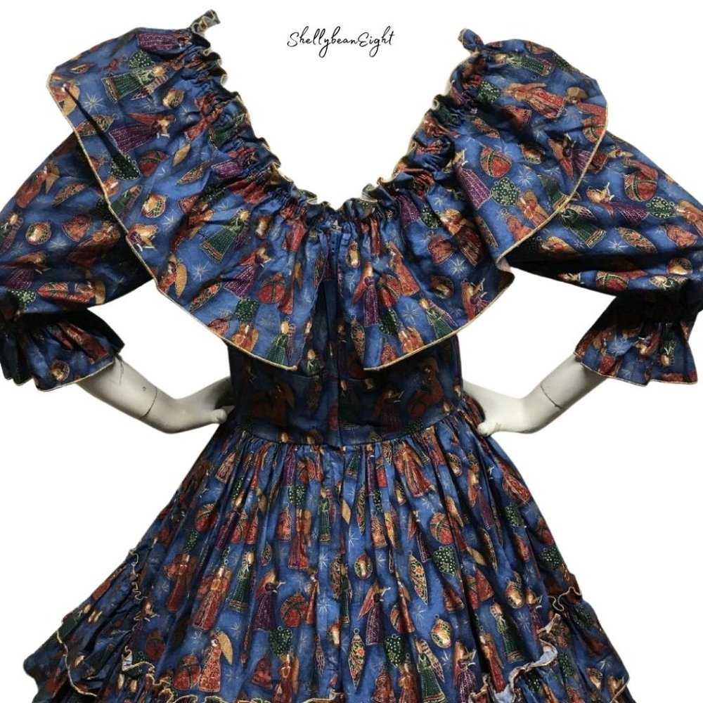 VTG Western Square Dance Circle Skirt Dress M 8 - Picture 10 of 14